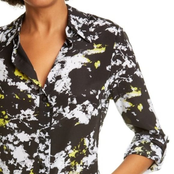 Alice + Olivia Tops - Alice + Olivia | Cal Button-Up Silk Shirt